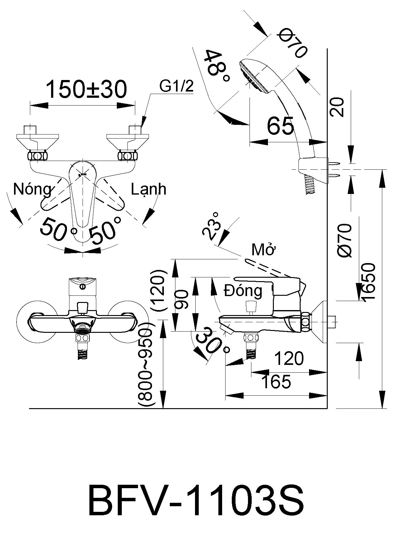 kích thước lắp đặt